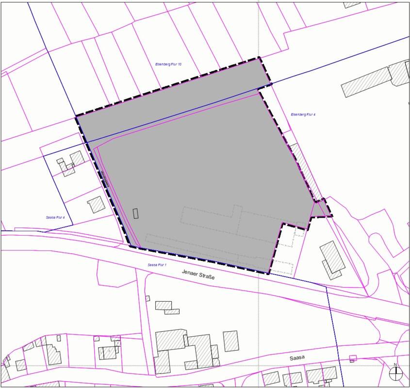 B-Plan "Neubau Verwaltungsgebäude Jenaer Straße 40" - Grafik Geltungsbereich