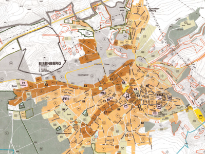 Ausschnitt des Flächennutzungsplan (Entwurf aus den Jahren 05/06) für die Stadt Eisenberg