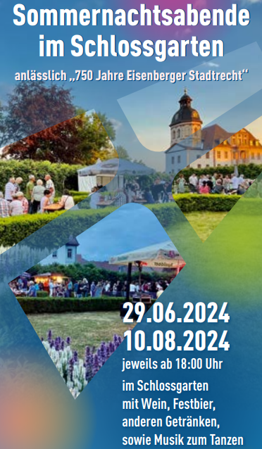 Plakat zu den Sommernachtsabenden im Schlossgarten