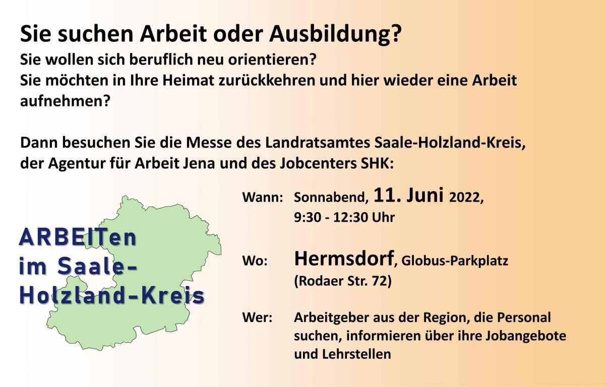 Plakat ARBEITen im Saale-Holzland-Kreis 2022
