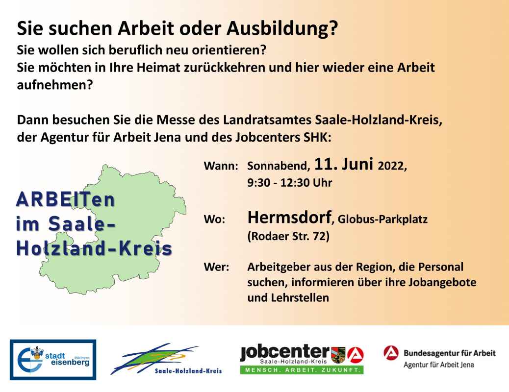 Plakat ARBEITen im Saale-Holzland-Kreis 2022