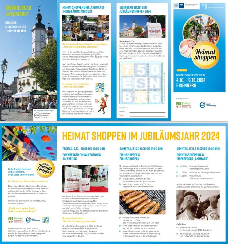 Flyer der Veranstaltung Heimatshoppen und Landmarkt 2024